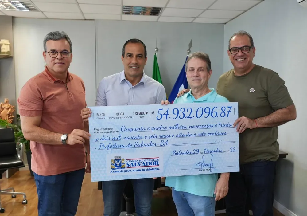 Câmara de Salvador fará maior devolução da história: mais de R$ 50 milhões à Prefeitura