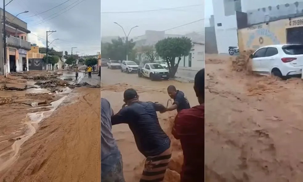 Chuvas fortes deixam desabrigados, alagam hospital e suspendem aulas em cidades do interior da Bahia